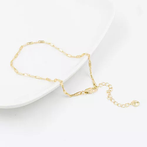 Tobillera en oro Goldfield hollow cylinder link