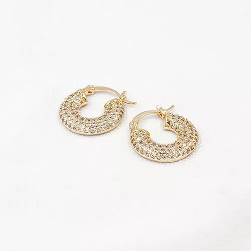 Par de candongas zircon semi circle small