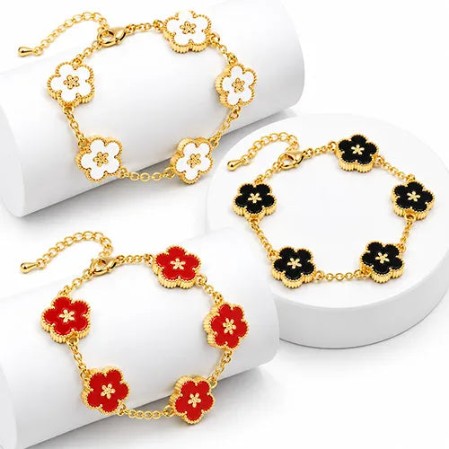 Pulsera Trébol en Rodio – Diseño Surtido